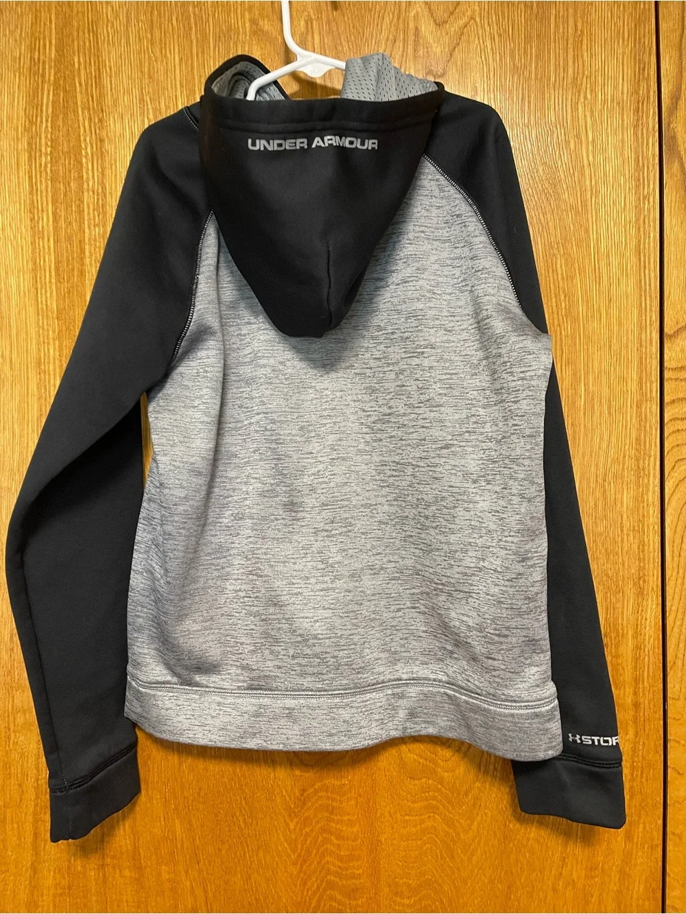Under Armour Gray and Black Pullover Hoodie with Logo